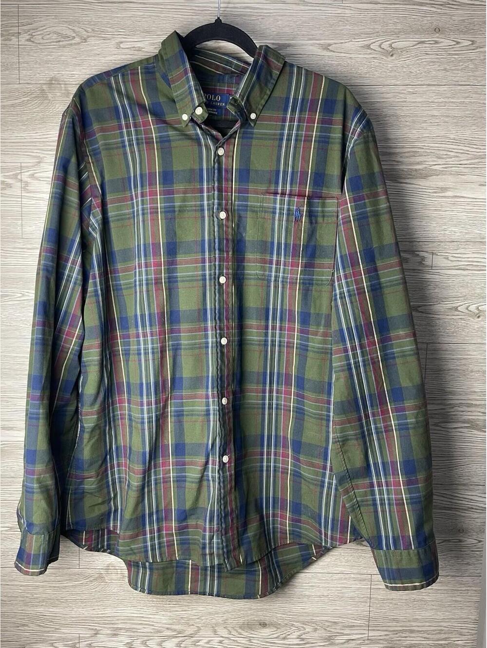 Polo Ralph Lauren Shirt Mens XL Plaid Button Up Performance